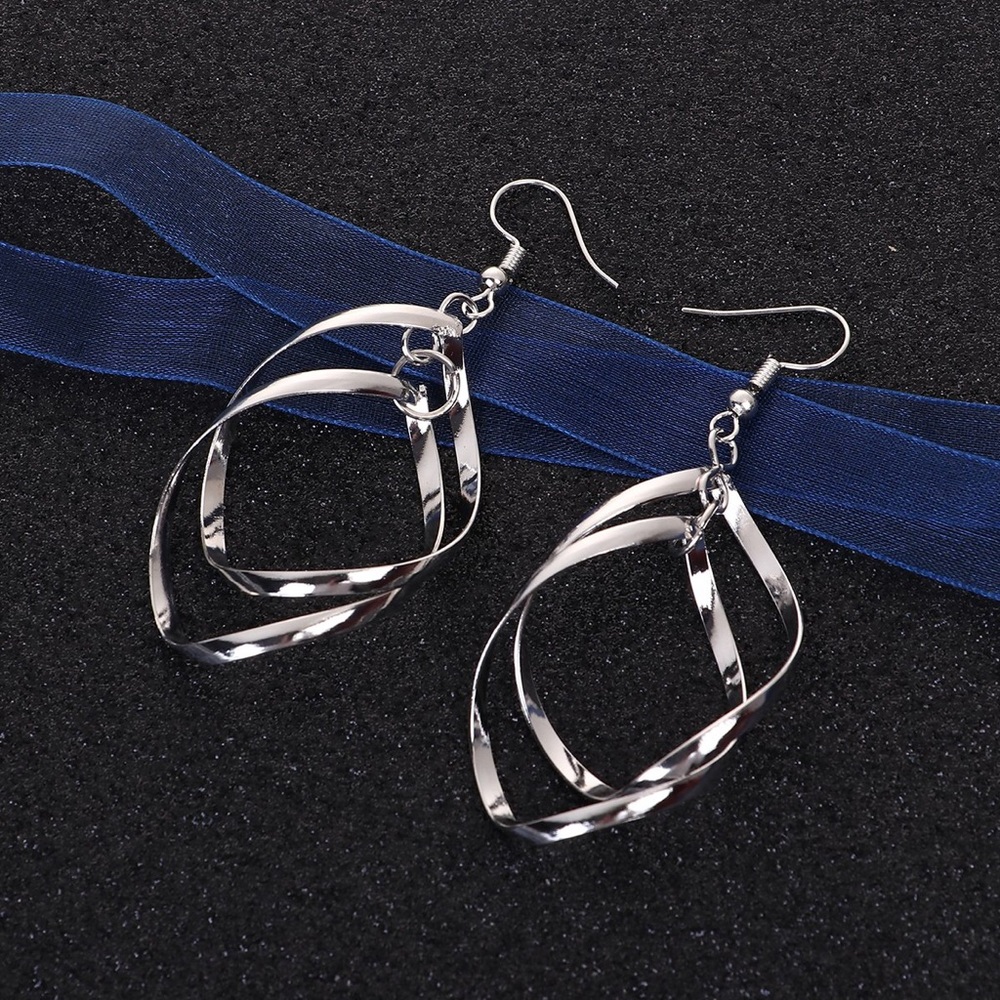 Silver Tone Spiral Earrings